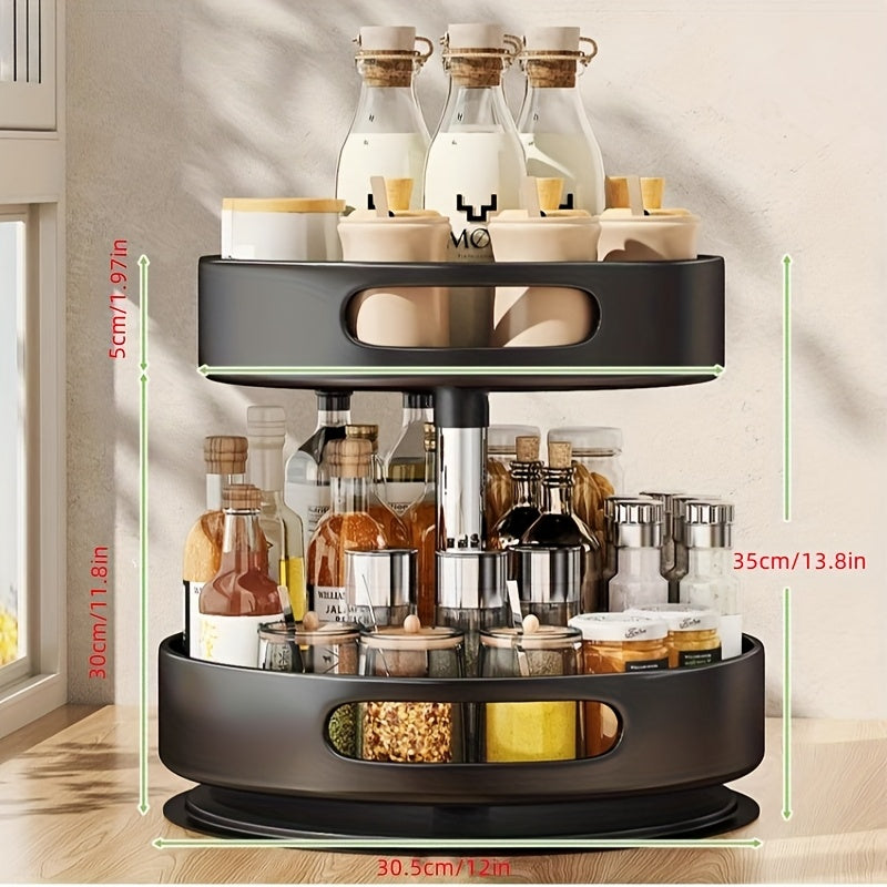 Kitchen Rotating Seasoning Storage Rack Dedicated To Seasoning, Bathroom, Living Room Household Circular Storage Box Rack