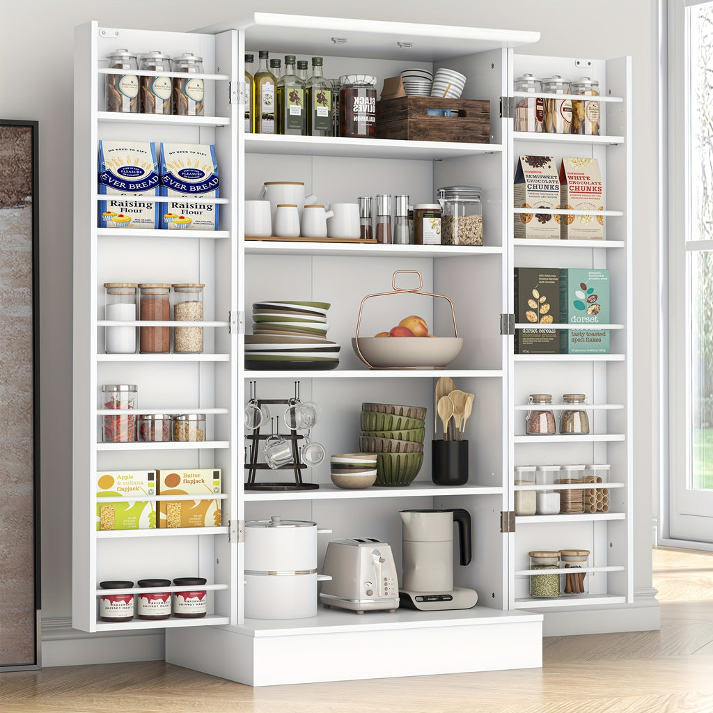 47 Inches Pantry Cabinet, Kitchen Pantry Cabinet with Adjustable Shelves, Freestanding Kitchen Pantry Storage Cabinet, Buffet Cupboards Sideboard for Kitchen, Living Room And Dinning Room