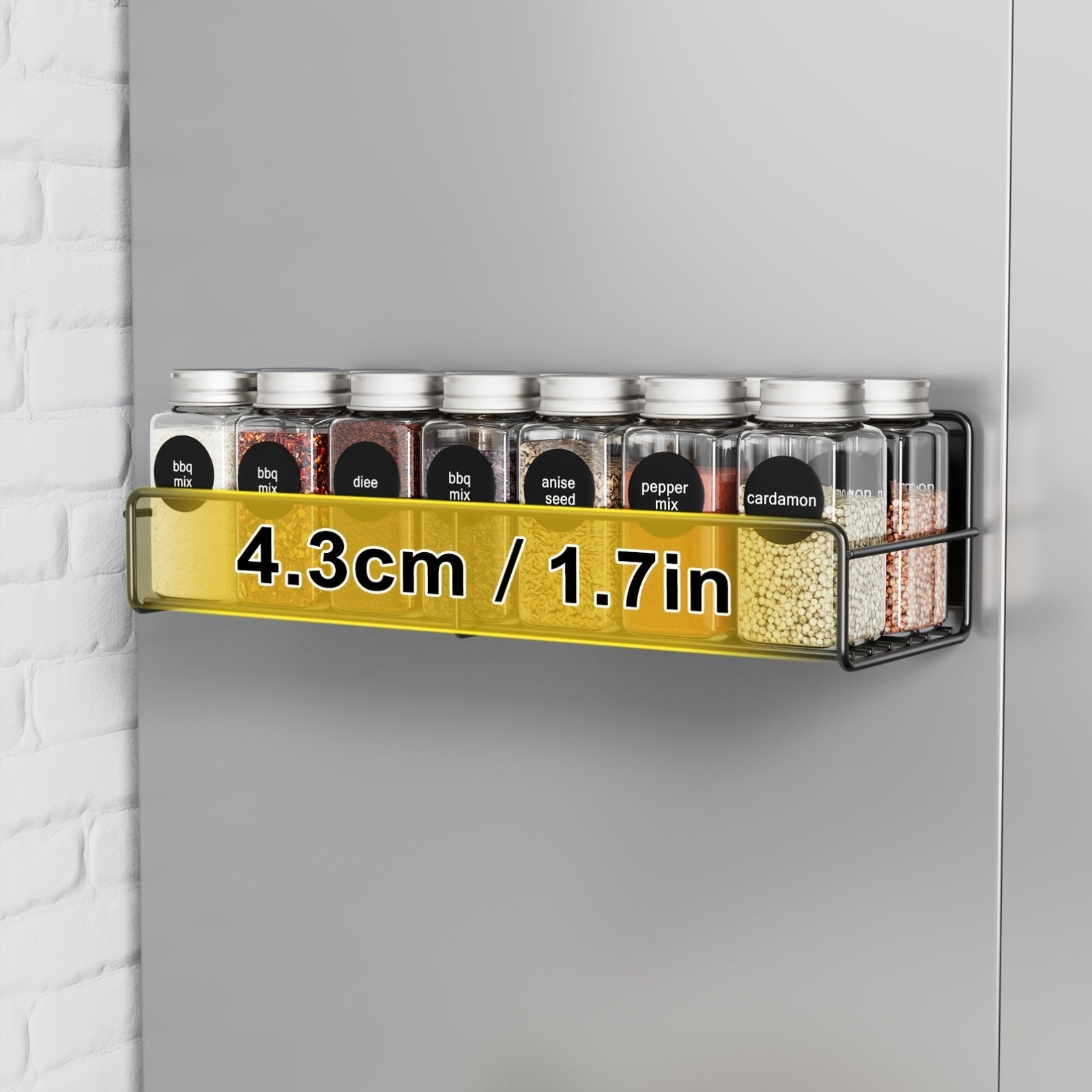 4pcs Magnetic Spice Adjustable Storage Shelf, No-Punch Kitchen Refrigerator Magnetic Shelf, Strong Magnetic Spice Storage Shelf, Washing Machine Storage Shelf, No-Punch Wall Mounted Storage Shelf, Kitchen Storage Accessories, Coffee Bar Accessories